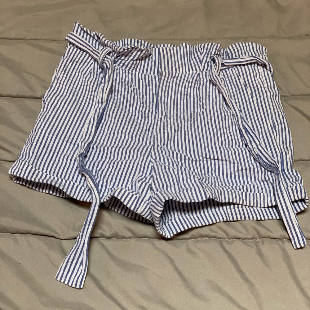 Striped blue and white shorts